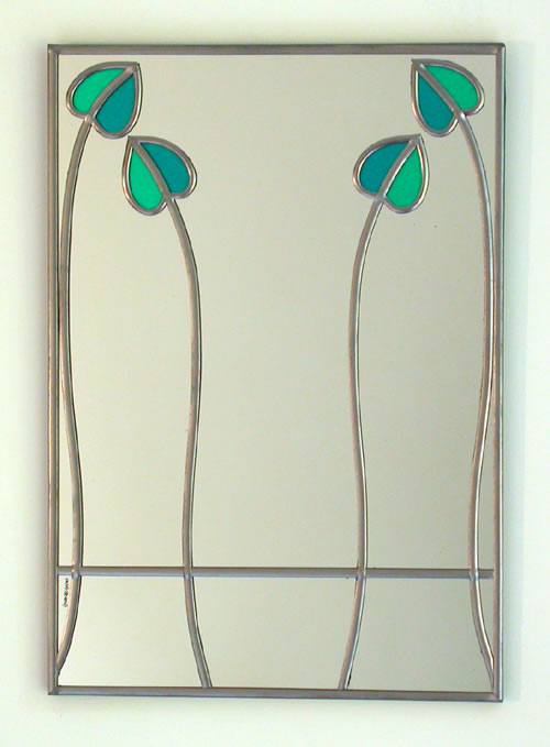 Mackintosh Mirror - two bud rectangular